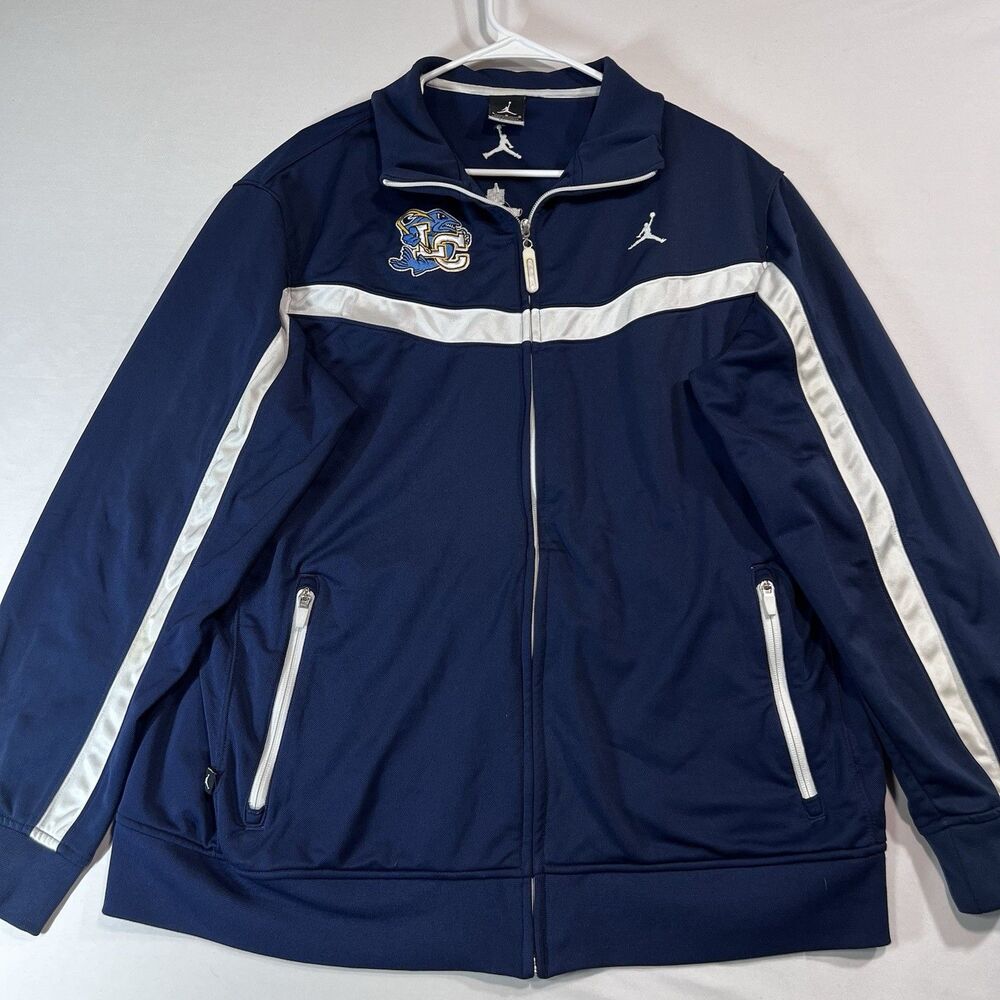Jordan Lakeland College Muskies Track Jacket L Navy Blue Dri-Fit Nike Full Zip